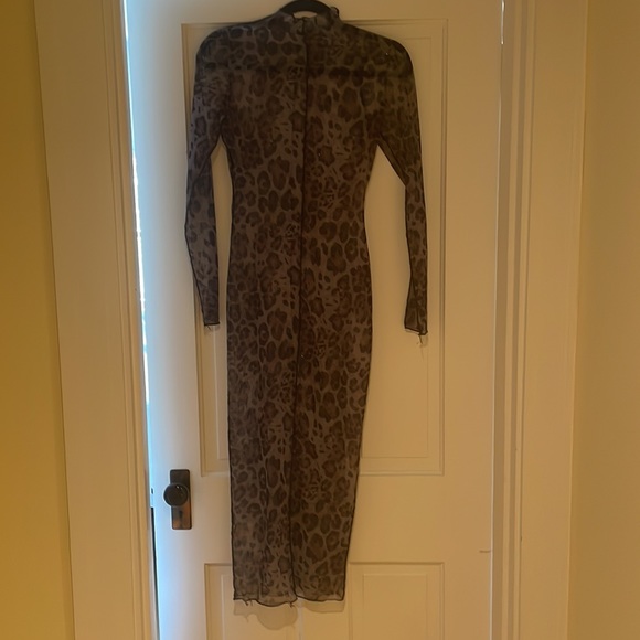 Akira brand sheer dress leopard print with sparkles size small - Picture 2 of 4